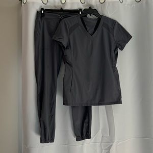 Grey scrub set white cross fit